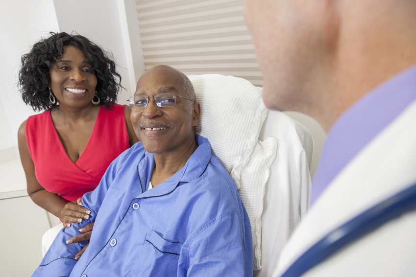 elderly man and his caregiver